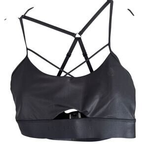 Ryderwear Black Shiny Strappy Sports Bra Medium Gym Train Weightlifting‎